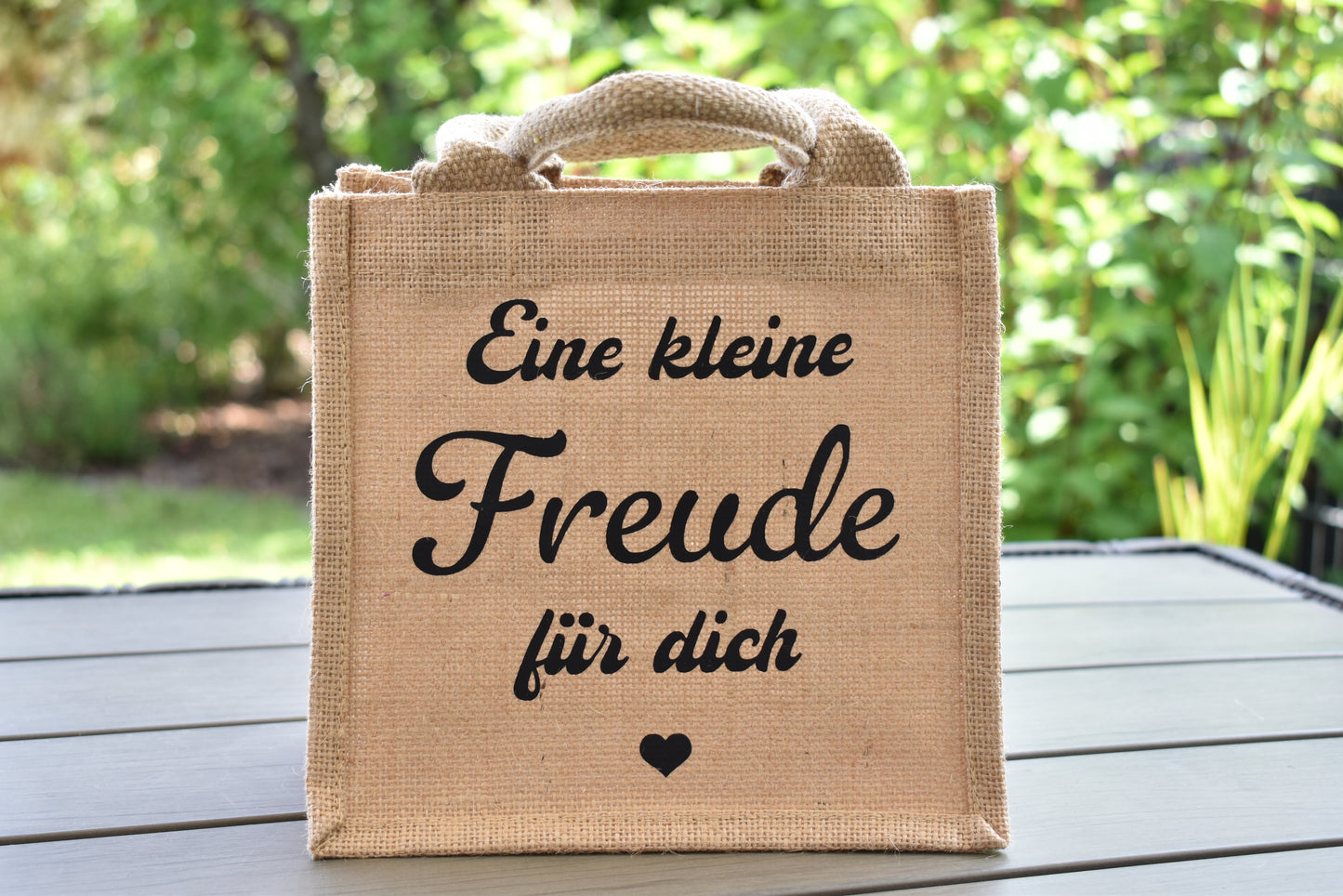 Personalisierbare Geschenktasche "Eine kleine Freude für dich", Naturell