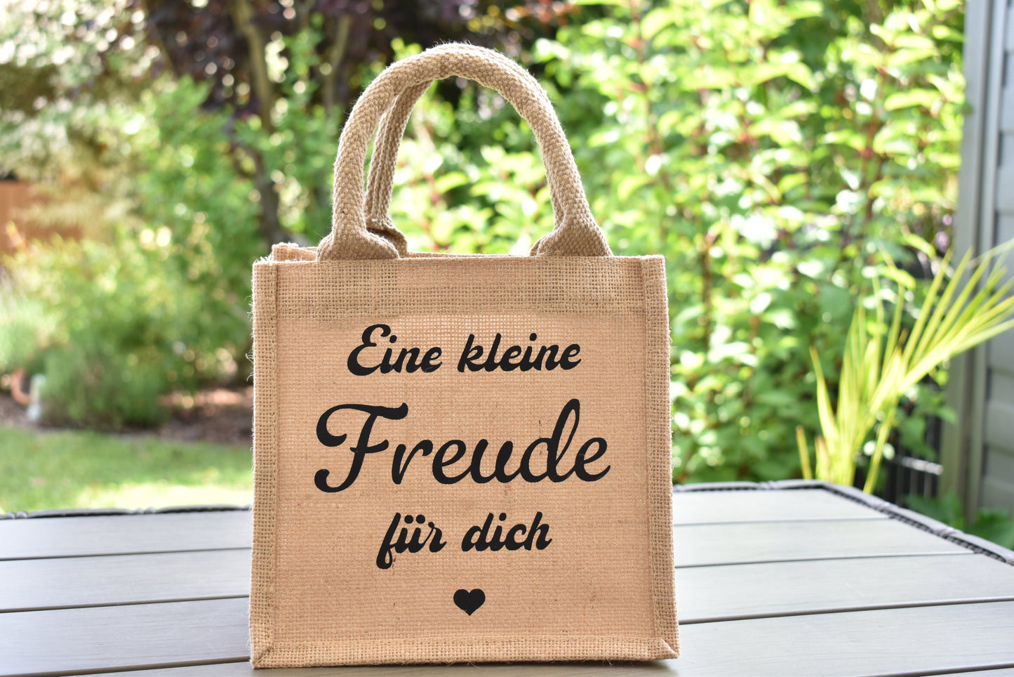 Personalisierbare Geschenktasche "Eine kleine Freude für dich", Naturell