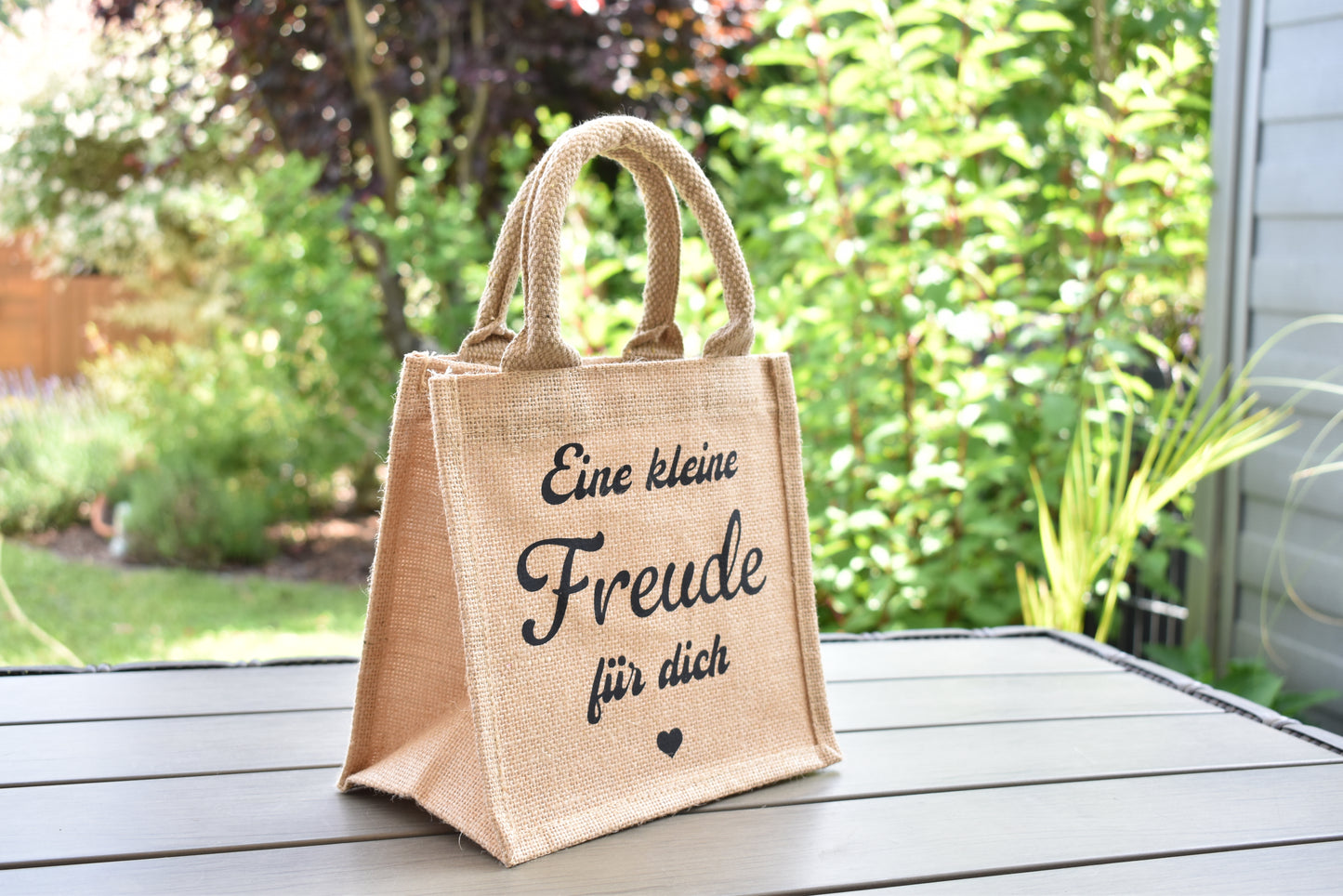 Personalisierbare Geschenktasche "Eine kleine Freude für dich", Naturell