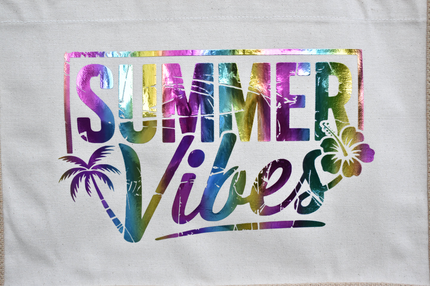 Tragetasche "Summer Vibes" – Sommer Tasche mit buntem Design