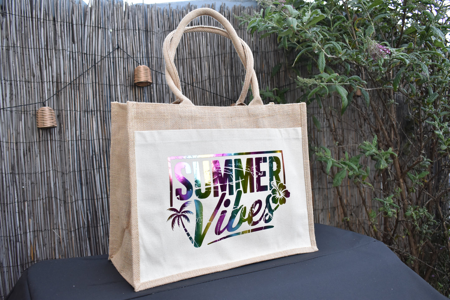 Tragetasche "Summer Vibes" – Sommer Tasche mit buntem Design