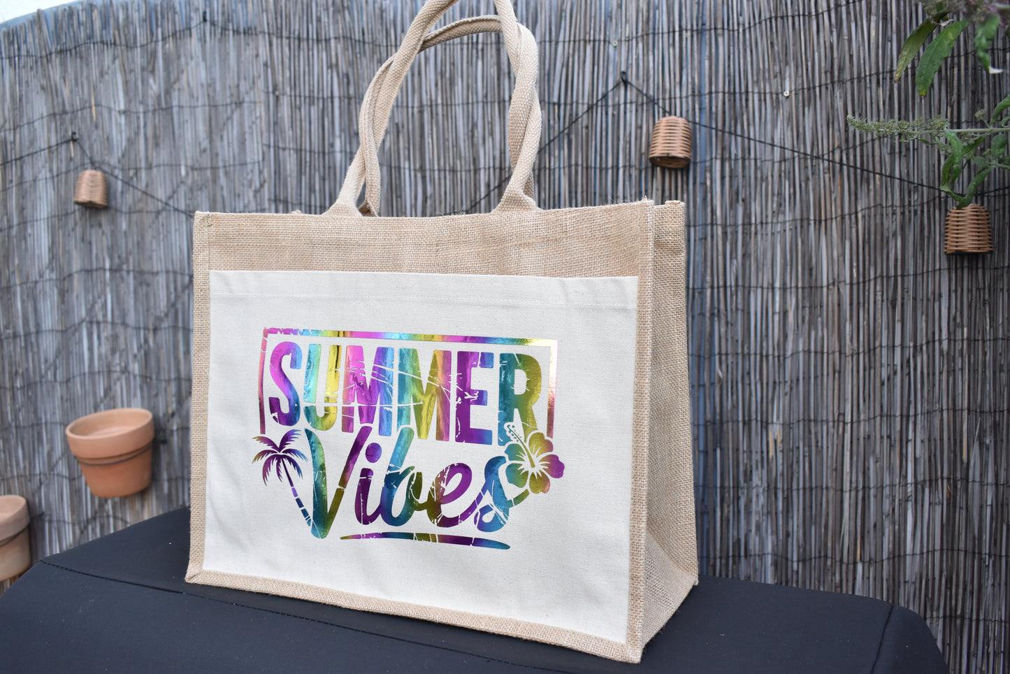 Tragetasche "Summer Vibes" – Sommer Tasche mit buntem Design