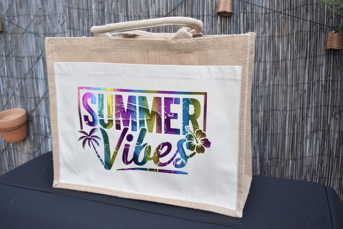 Tragetasche "Summer Vibes" – Sommer Tasche mit buntem Design