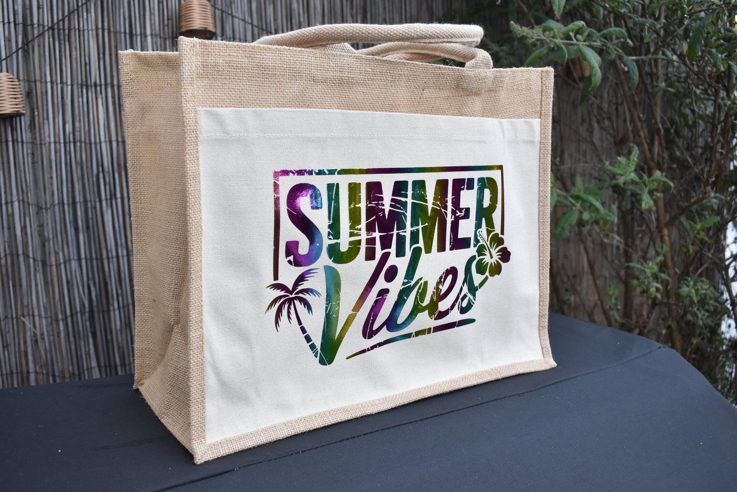 Tragetasche "Summer Vibes" – Sommer Tasche mit buntem Design