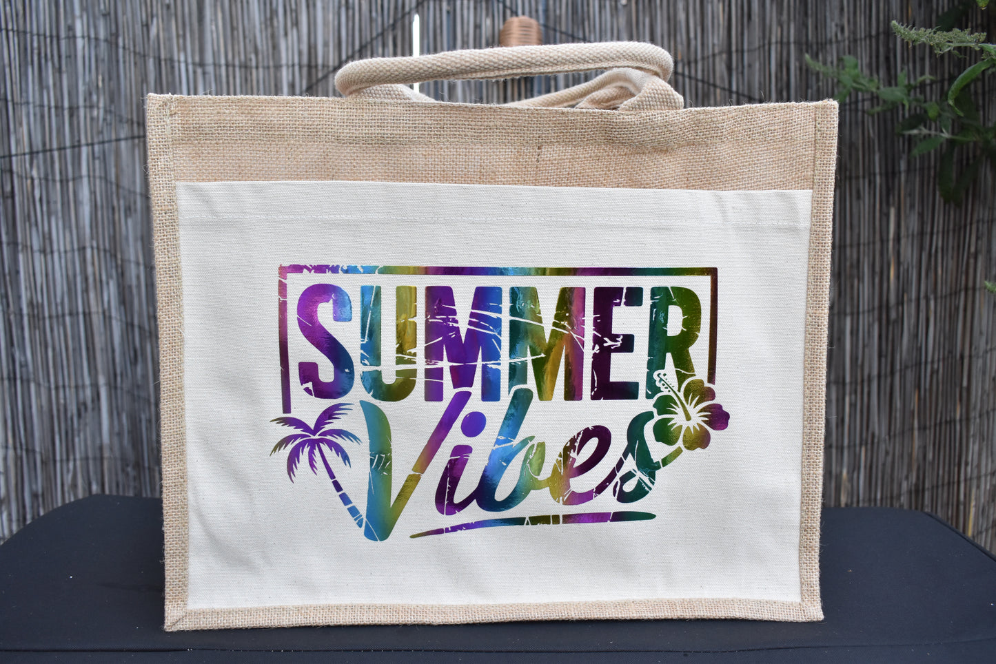 Tragetasche "Summer Vibes" – Sommer Tasche mit buntem Design