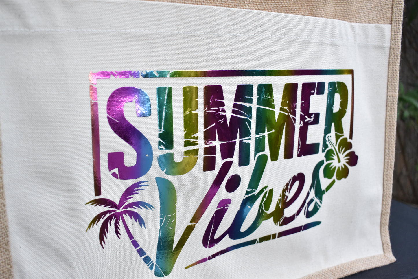 Tragetasche "Summer Vibes" – Sommer Tasche mit buntem Design