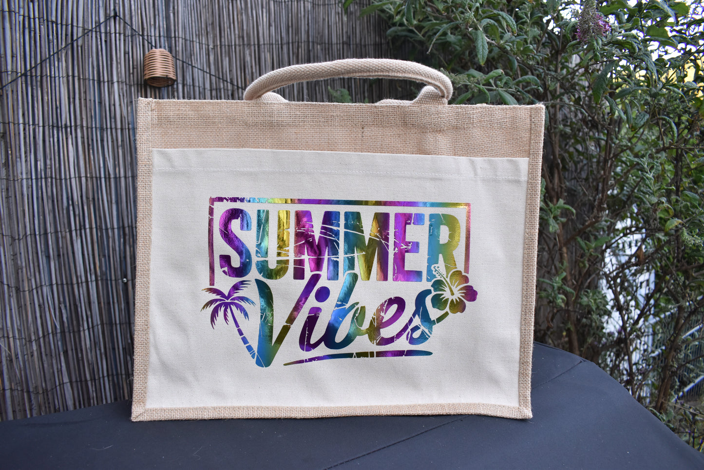 Tragetasche "Summer Vibes" – Sommer Tasche mit buntem Design