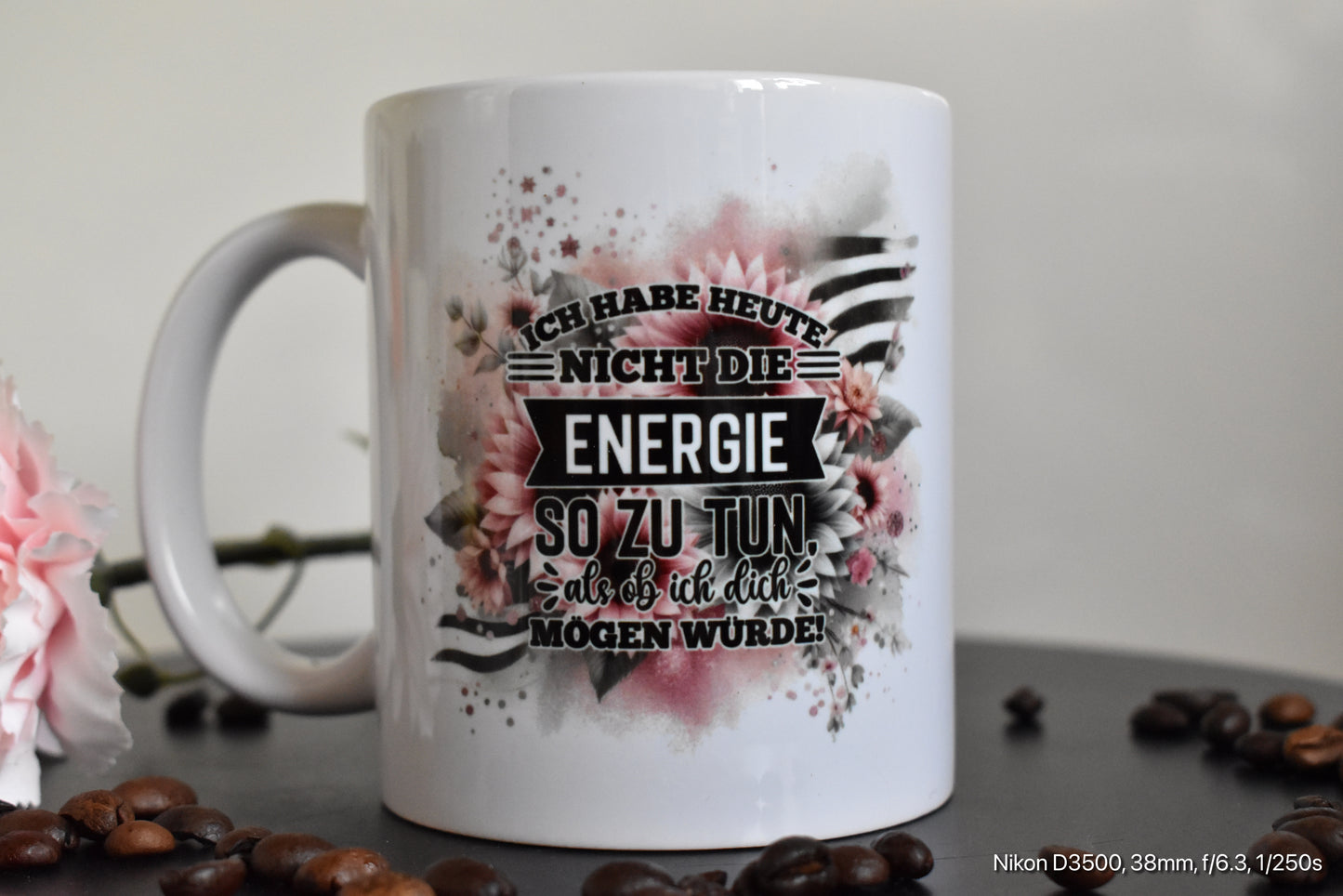 Humorvolle Kollegengeschenk Idee: Die Energie für heute fehlt - Sarkastische Tasse!