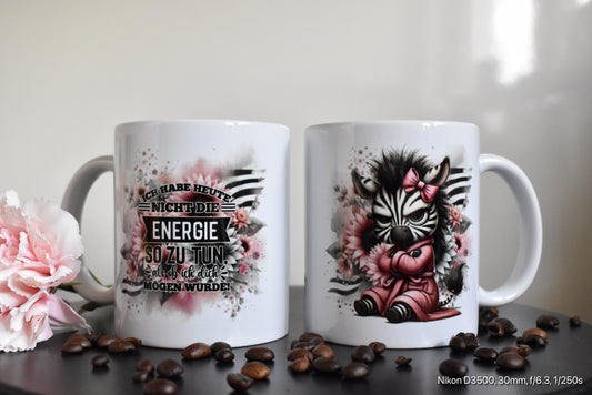 Humorvolle Kollegengeschenk Idee: Die Energie für heute fehlt - Sarkastische Tasse!