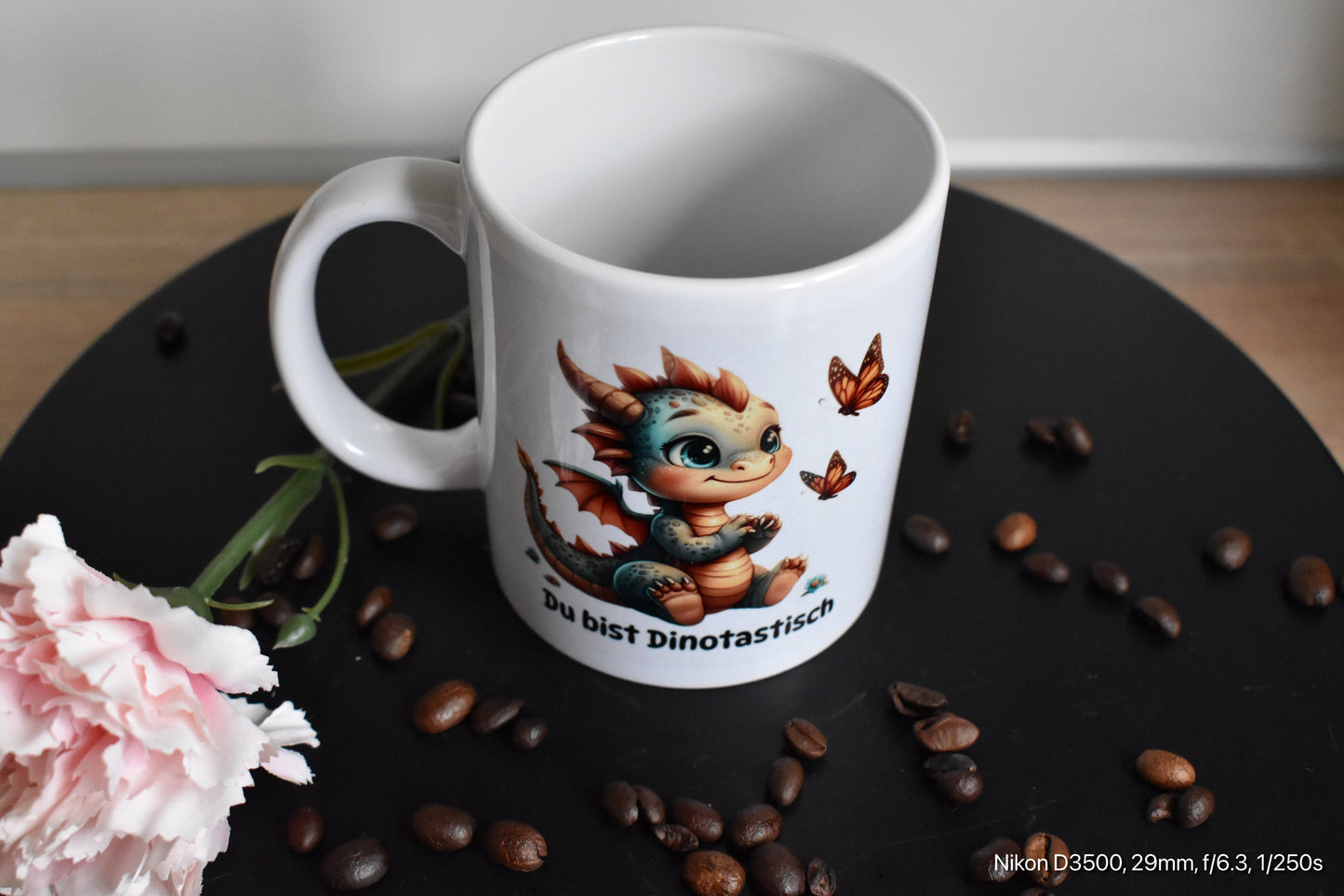 Keramik Tasse für Dinofans mit dem Spruch „Du bist Dinotastisch“